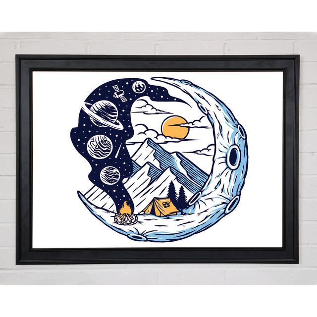 The Moon Campfire ClassicLiving Size: 84.1cm H x 118.9cm W x 1.5cm D, Format: White Framed Paper on Productcaster.