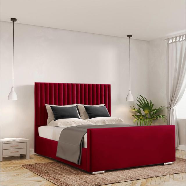 Aurie Upholstered Storage Bed Canora Grey Colour: Red on Productcaster.