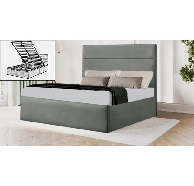 Balom Upholstered Storage Bed Canora Grey Colour: Chrome, Size: UK Single - DE 90 x 190 cm on Productcaster.