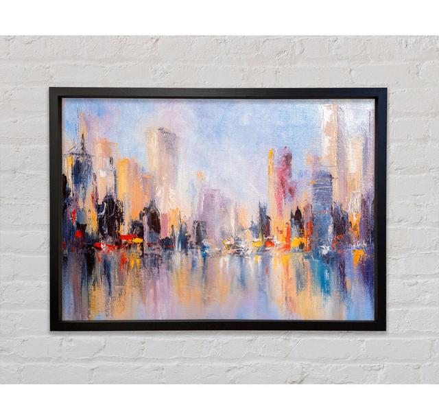 City In Acrylic Paints - Single Picture Frame Art Prints on Canvas Bright Star Size: 100cm H x 141.4cm W x 3.3cm D on Productcaster.