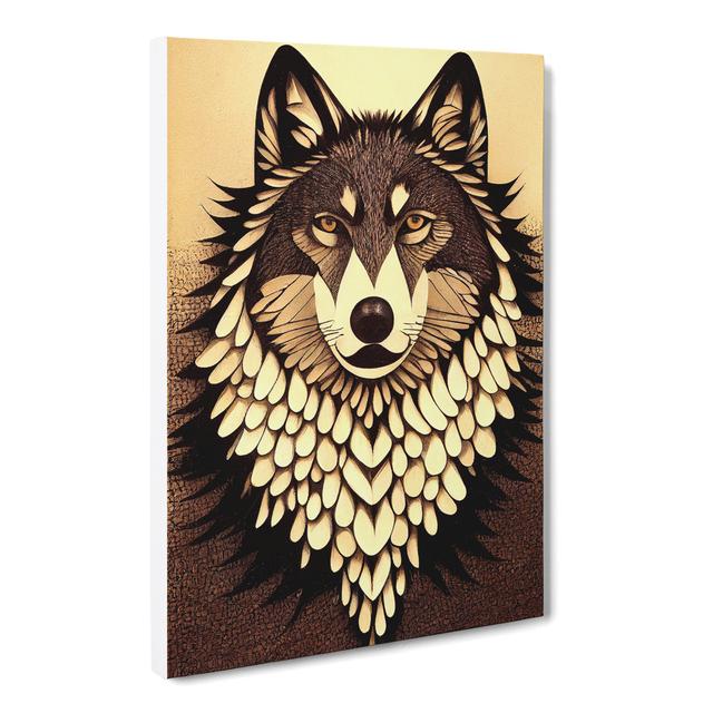 CAN-V0523-2913X Wolf Mid Century Vol.1 - Wrapped Canvas Graphic Art Alpen Home Size: 50cm H x 35cm W x 3cm D on Productcaster.