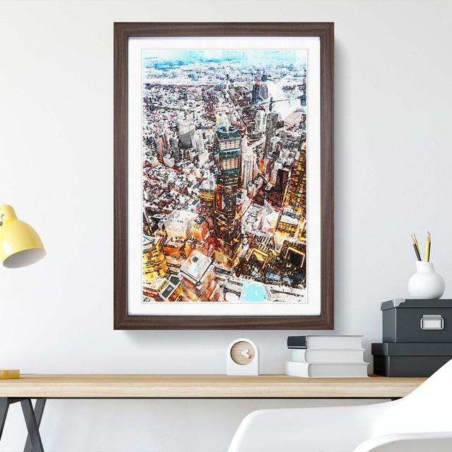 High Above New York City - Picture Frame Painting Print East Urban Home Frame Option: Walnut Framed, Size: 65cm H x 48cm W x 2cm D on Productcaster.