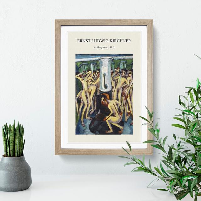 Artillerymen by Ernst Ludwig Kirchner - Print East Urban Home Frame Option: Oak Framed, Size: 36cm H x 27cm W x 2cm D on Productcaster.