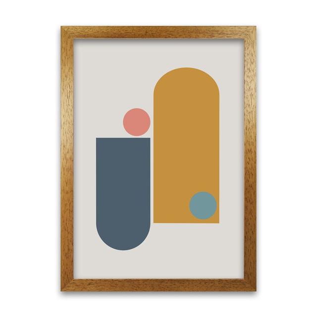 Mid Century Modern On Grey D - Print Norden Home Size: 84cm H x 59cm W x 3cm D, Frame Option: Oak Frame on Productcaster.