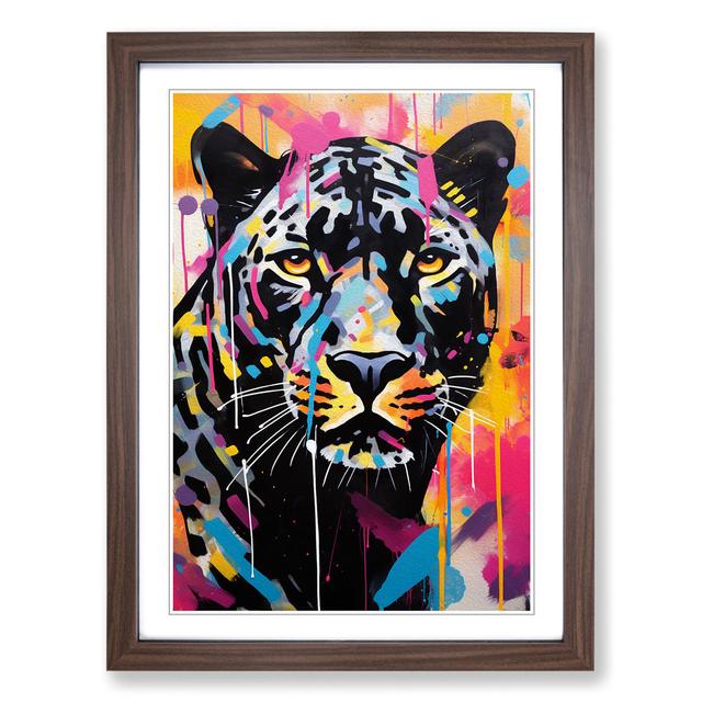 Panther Abstract No.2 - Single Picture Frame Art Prints on Wood World Menagerie Format: Walnut Framed, Size: 64cm H x 46cm W x 2" D on Productcaster.