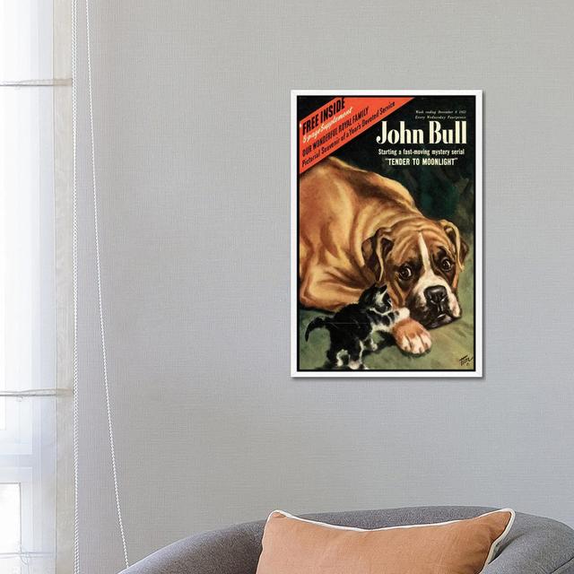 1951 John Bull Magazine Cover Happy Larry Format: White Framed, Size: 66.04cm H x 45.72cm W x 3.81cm D on Productcaster.