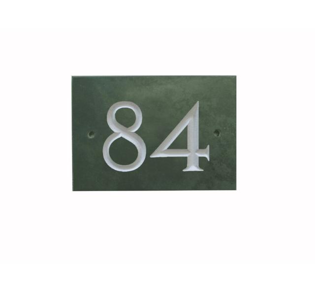 Odacia 10cm H Slate House Number Dakota Fields Number: 84, Colour: Green on Productcaster.