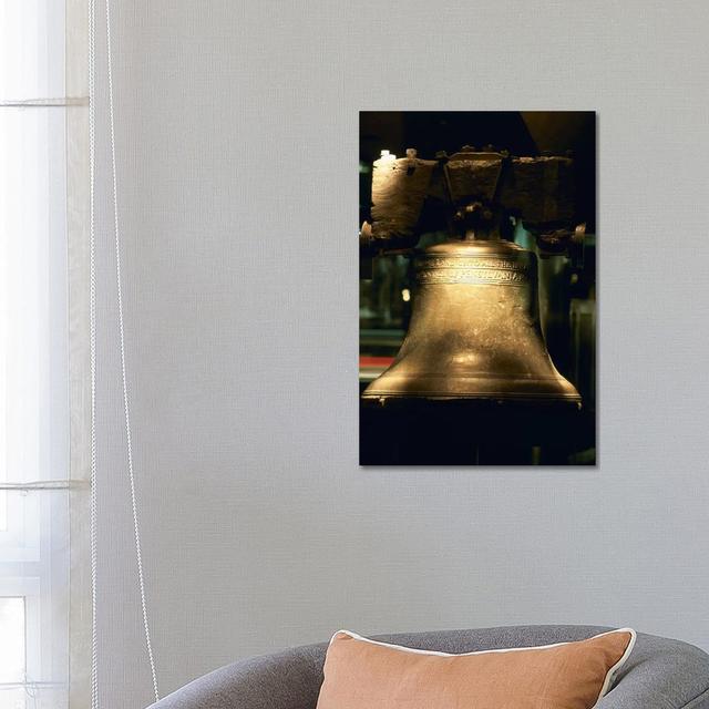 Close-up of a Bell - Wrapped Canvas Photograph Latitude Run Size: 26cm H x 18cm W x 1cm D on Productcaster.