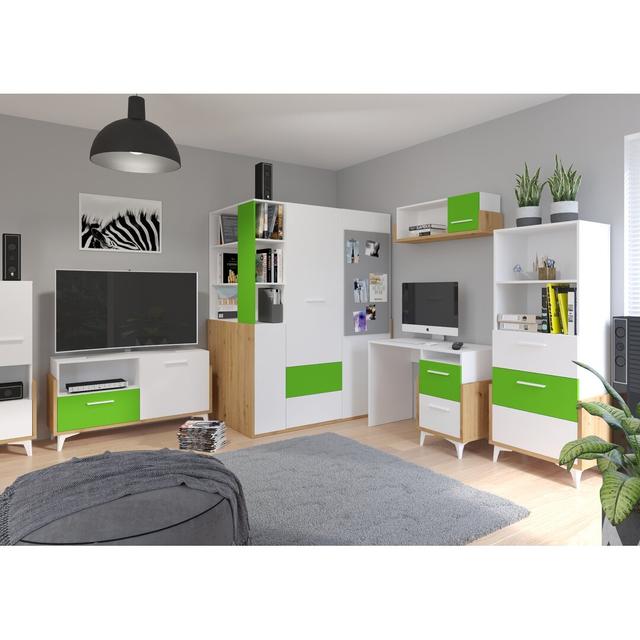 2-tlg. Büroset Mazzeo Hashtag Home Farbe: Grün, Größe: 76 cm H x 105 cm B x 57 cm T, Ausrichtung: Rechts on Productcaster.