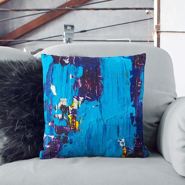 Abstract Art Painting Vol.356 by S.Johnson Cushion with Filling East Urban Home Size: 55 x 55 cm, Backing Colour: Stone on Productcaster.