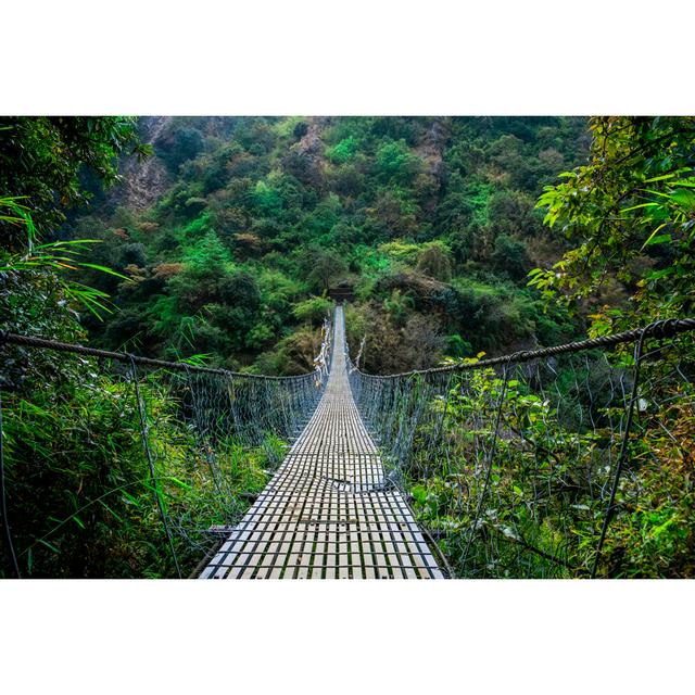 Nepal Suspension Bridge - Wrapped Canvas Print 17 Stories Size: 30cm H x 46cm W on Productcaster.