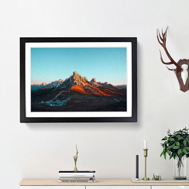 Giau Pass Mountains in Italy - Picture Frame Painting Print East Urban Home Frame Option: Black Framed, Size: 48cm H x 65cm W x 2cm D on Productcaster.