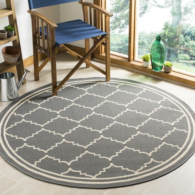 Kern Grey/Ivory Indoor/Outdoor Rug Ophelia & Co. Rug Size: Round 160cm on Productcaster.