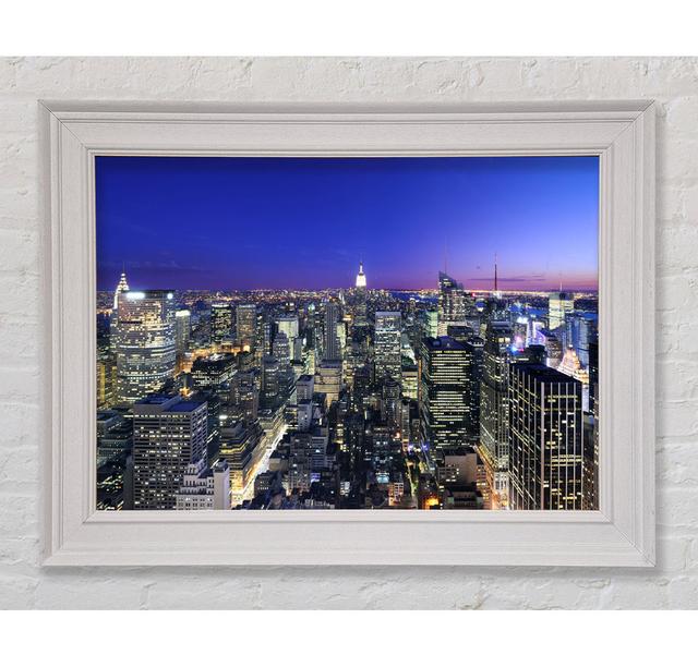 City At Night And Lights - Print Ebern Designs Size: 100cm H x 141.4cm W x 8cm D on Productcaster.