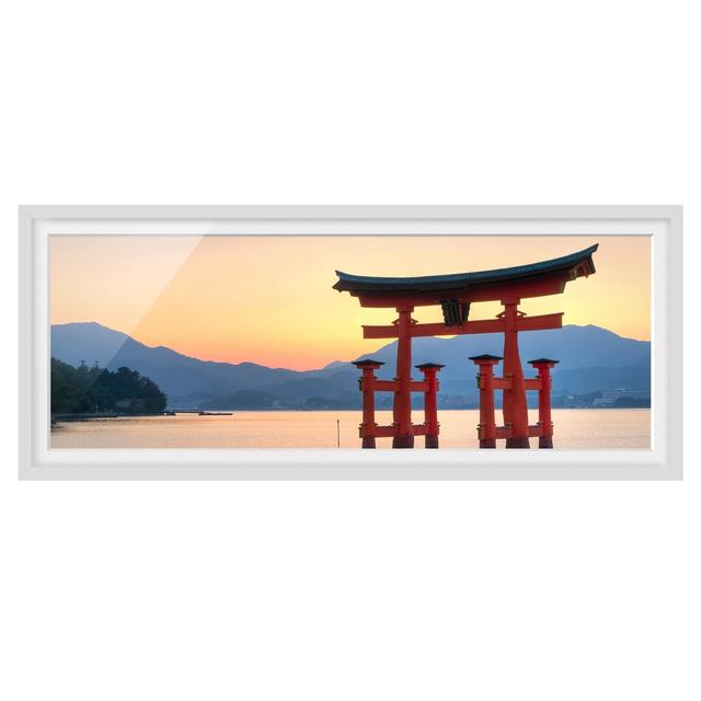 Torii at Itsukushima - Picture Frame Graphic Art Union Rustic Size: 50cm H x 130cm W x 2cm D, Frame Option: White Framed on Productcaster.