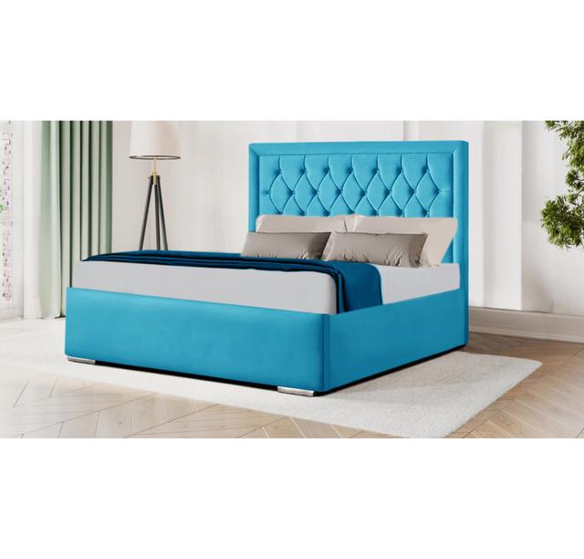 Barbla Bed Canora Grey Size: Double (4'6), Colour: Teal on Productcaster.