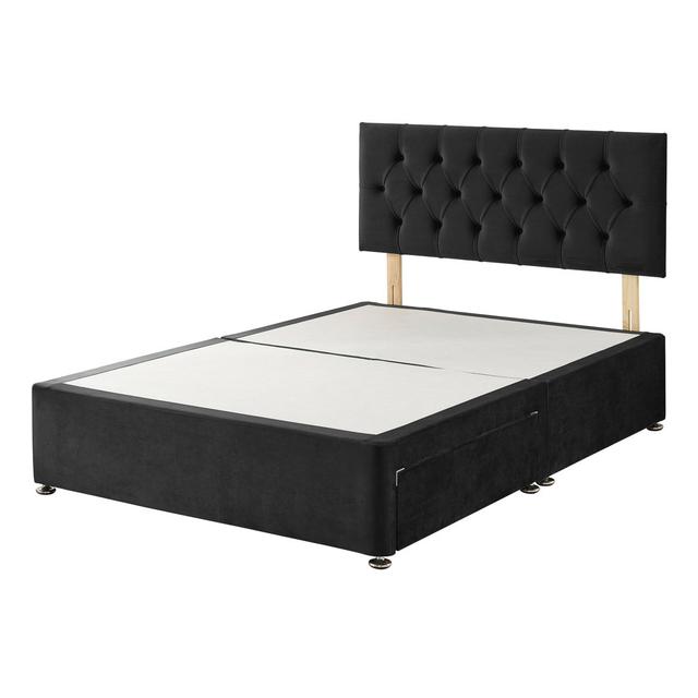 Amanjot Coilsprung Divan Bed Set Fairmont Park Colour: Onyx, Storage Type: 4 Drawers, Size: Double (4'6) on Productcaster.