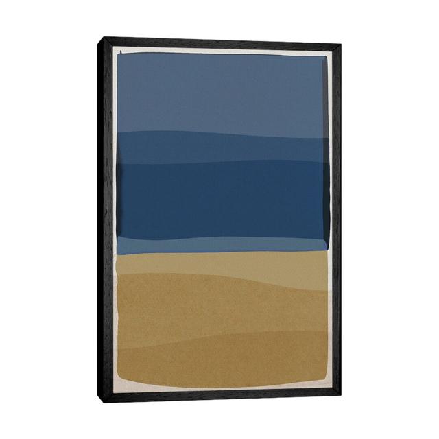 Modern Blue And Yellow 1PC6 Ivy Bronx Format: Black Framed, Size: 40" H x 26" W on Productcaster.