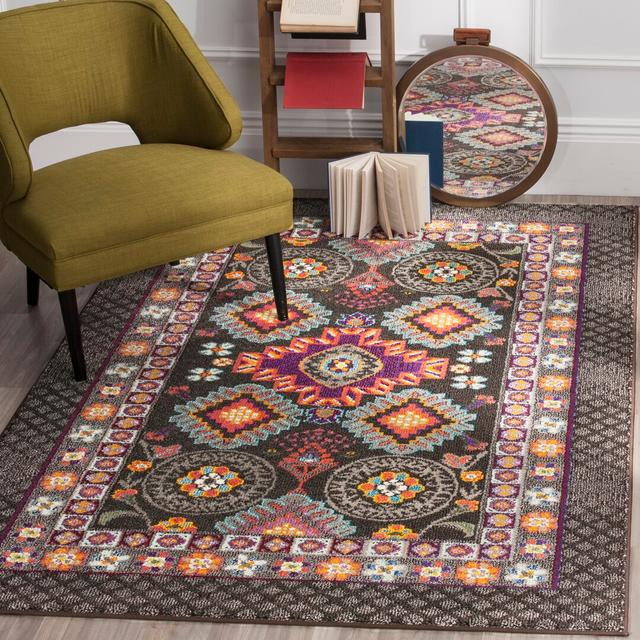 Topsfield Oriental Machine Woven Brown/Blue Area Rug Rosalind Wheeler Rug Size: Rectangle 200 x 300cm on Productcaster.