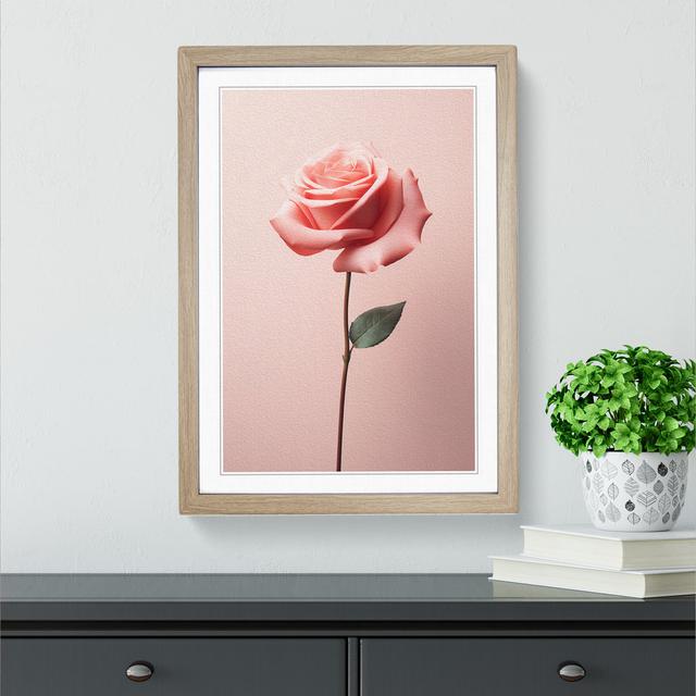 Rose Minimalism No.2 - Print Marlow Home Co. Format: Oak Framed, Size: 34cm H x 25cm W x 2cm D on Productcaster.