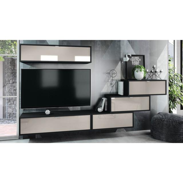 Mccartney Entertainment Unit for TVs up to 55" Metro Lane Colour: Black/Sand High Gloss on Productcaster.