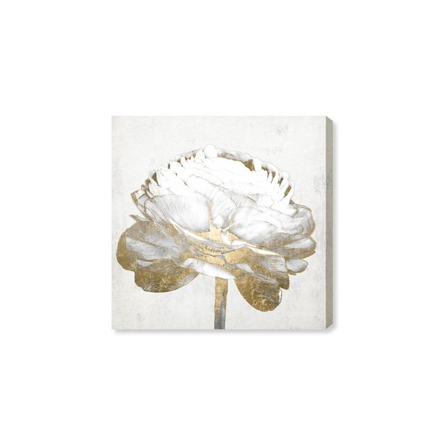 'Gold and Light Floral II White' Graphic Art Print Oliver Gal Format: Wrapped Canvas, Size: 41cm H x 41cm W on Productcaster.