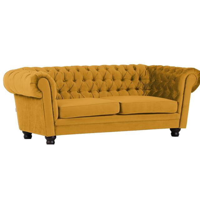 Chesterfield-Sofa Edmund Rosalind Wheeler Polsterung: Gelb on Productcaster.