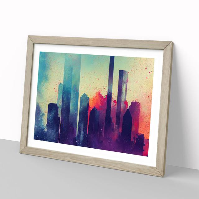 Skyscraper Skyline Splashed Vol.2 Abstract - Picture Frame Graphic Art Latitude Run Frame Colour: Oak Framed, Size: 25cm H x 34cm W x 2cm D on Productcaster.