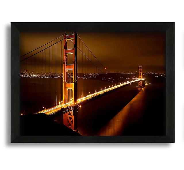 Golden Gate Bridge Nights - Picture Frame Photograph on Canvas Brayden Studio Size: 30cm H x 42cm W x 10cm D on Productcaster.