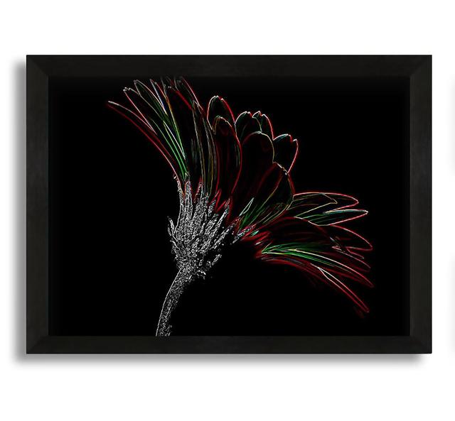 Abstract Neon Floral Delight Framed Print Ophelia & Co. Size: 60cm H x 84cm W x 10cm D, Format: Black Framed Canvas on Productcaster.