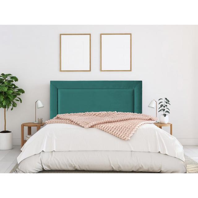 Francien Upholstered Headboard 17 Stories Size: Small Double (4'), Colour: Aqua on Productcaster.