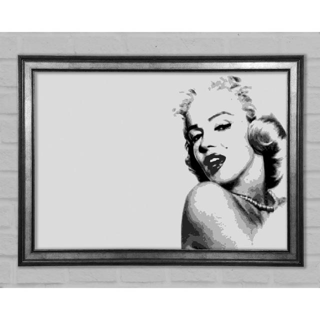 Marilyn Monroe Retro Grau - Einzelner Bilderrahmen Kunstdrucke Brayden Studio Größe: 42 cm H x 59,7 cm B x 1,5 cm T on Productcaster.