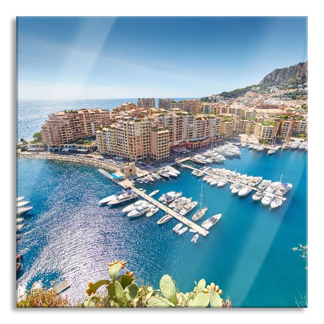 Breathtaking Monaco Coast - No Frame Print on Glass Ebern Designs Size: 80cm H x 80cm W x 0.4cm D on Productcaster.