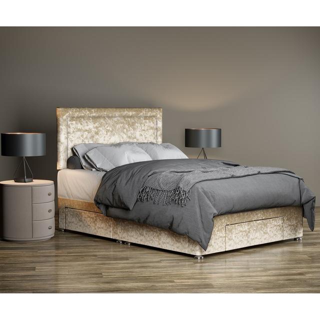 Ibsen Divan Bed Base 17 Stories Size: Super King (6'), Colour: Cream on Productcaster.