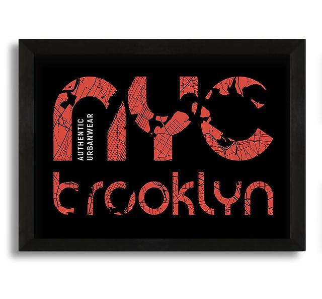 NYC Brooklyn - Picture Frame Typography on Canvas Fairmont Park Size: 30cm H x 42cm W x 10cm D on Productcaster.