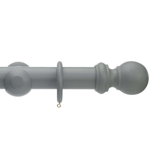 Keswick Wood 5cm Single Curtain Pole ClassicLiving Size: 5cm H x 240cm W x 5cm D, Finish: Pale Slate on Productcaster.