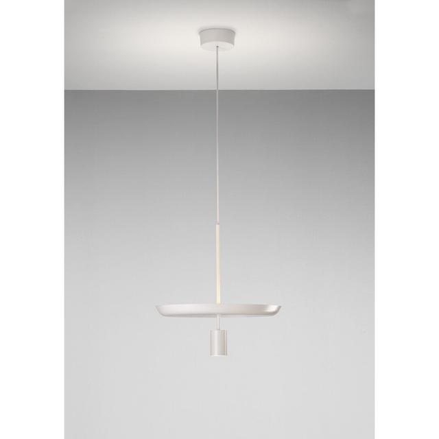 1 - Light Single LED Pendant Prandina srl Base Finish: Matt White, Shade Colour: Chrome on Productcaster.