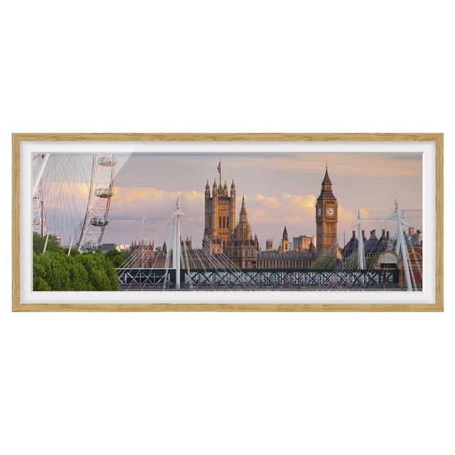 Westminster Palace London - Picture Frame Photograph Brayden Studio Size: 20cm H x 50cm W x 2cm D, Frame Option: Brown Framed on Productcaster.