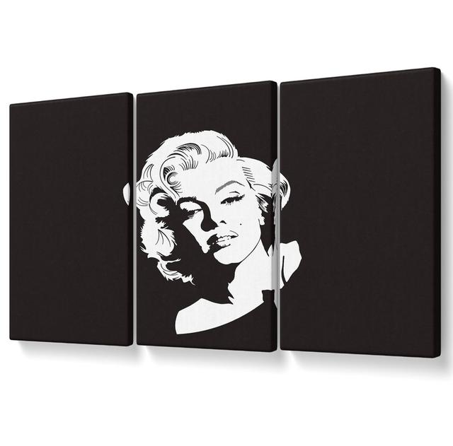 Marilyn Monroe Biography - 3 Piece Wrapped Canvas Graphic Art Canora Grey Size: 121.9cm H x 243.8cm W on Productcaster.