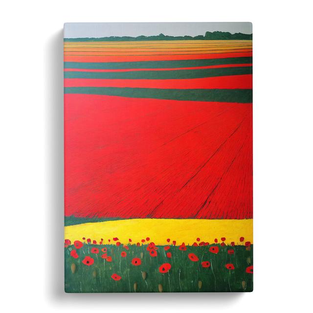 Contemporary Poppy Flower Field Vol.6 - Wrapped Canvas Graphic Art Marlow Home Co. Size: 50cm H x 35cm W x 3cm D on Productcaster.