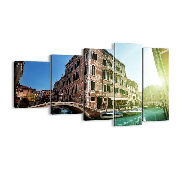 'Venice - Amore Mio' - 5 Piece Unframed Photograph Print Set on Canvas Ebern Designs Size: 60cm H x 100cm W x 1.8cm D on Productcaster.