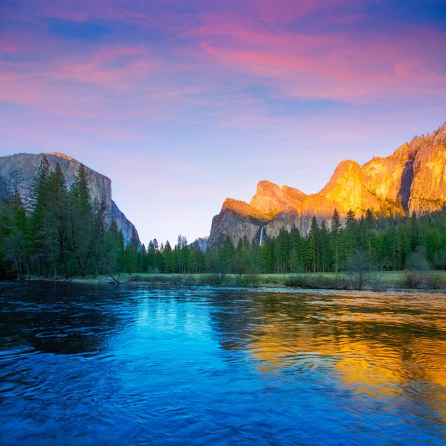 Yosemite Merced River El Capitan And Half Dome by Evenfh - Wrapped Canvas Print Union Rustic Size: 20cm H x 30cm W x 3.8cm D on Productcaster.