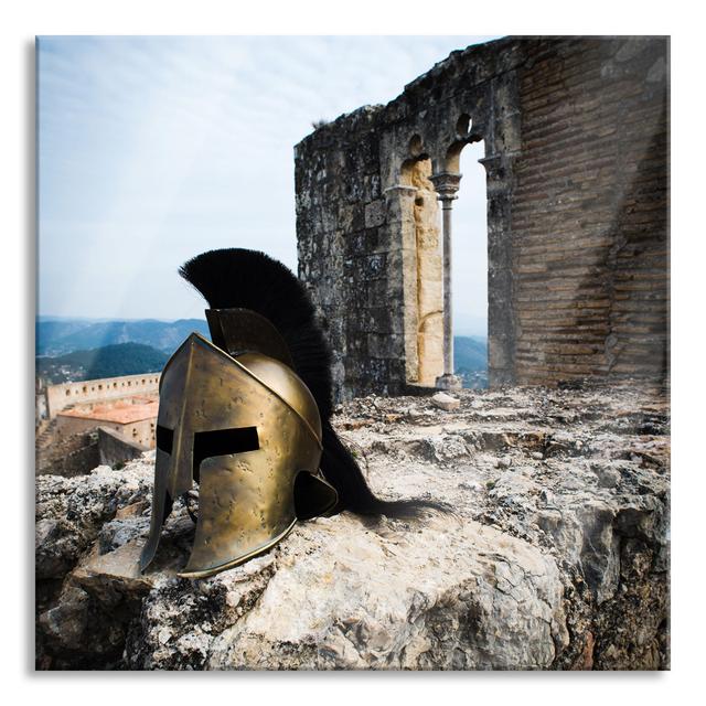 Gladiator Helmet - Unframed Photograph on Glass Union Rustic Size: 60cm H x 60cm W x 0.4cm D on Productcaster.