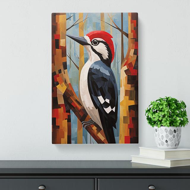 Woodpecker Cubism - Print Marlow Home Co. Size: 76cm H x 50cm W x 3cm D on Productcaster.