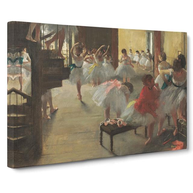 The Ballet Ballerina Dancers in Class by Edgar Degas - Wrapped Canvas Painting East Urban Home Size: 50cm H x 76cm W x 3cm D on Productcaster.