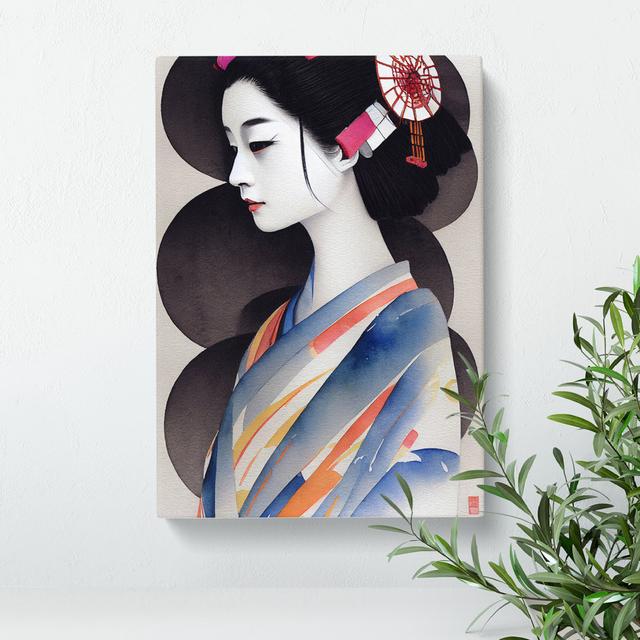 Inspiring Geisha - Wrapped Canvas Painting Fairmont Park Size: 50cm H x 35cm W x 3cm D, Format: Wrapped Canvas on Productcaster.