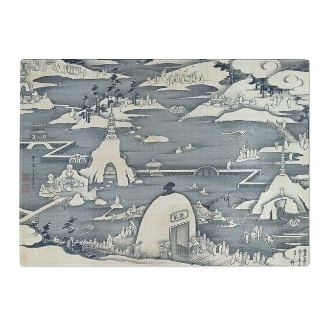 Tempered Glass Landscape View by Ito Jakuchu Chopping Board East Urban Home Size: 28.5 cm x 20 cm on Productcaster.