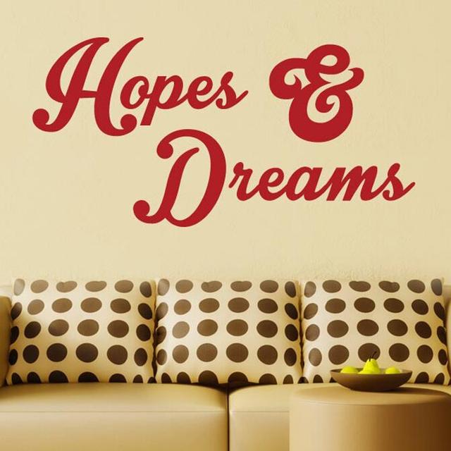 Hope And Dreams Wall Sticker 17 Stories Size: Medium, Colour: Dark Blue on Productcaster.