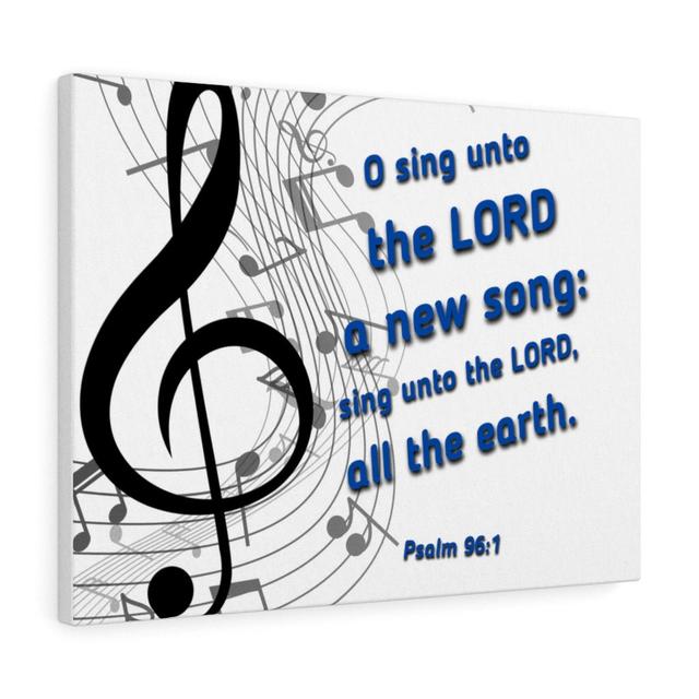 Sing Psalm 96:1 - Wrapped Canvas Print Blue Elephant Size: 30cm H x 41cm W on Productcaster.