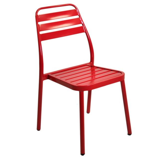 Bluxome Stacking Patio Dining Side Chair with Cushion August Grove Colour: Red on Productcaster.